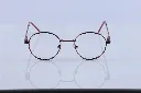 Burgundy Red Round Metal Frame