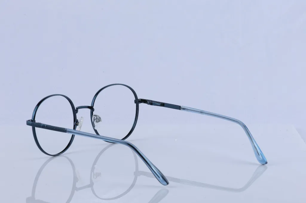 Retro Round Metal Frame - Deep Navy Blue