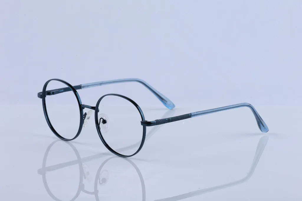 Retro Round Metal Frame - Deep Navy Blue