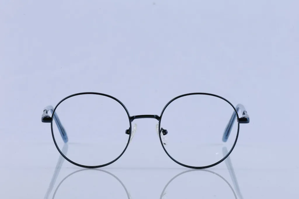 Retro Round Metal Frame - Deep Navy Blue