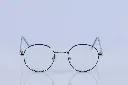 Retro Round High-Shine Metal Frame in Polished Silver