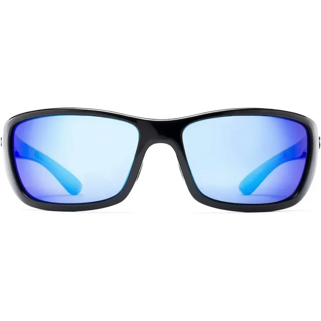 [SG129] Black Frame Blue Mirror Polarized Sunglasses For Sports Driving Cycling (M)