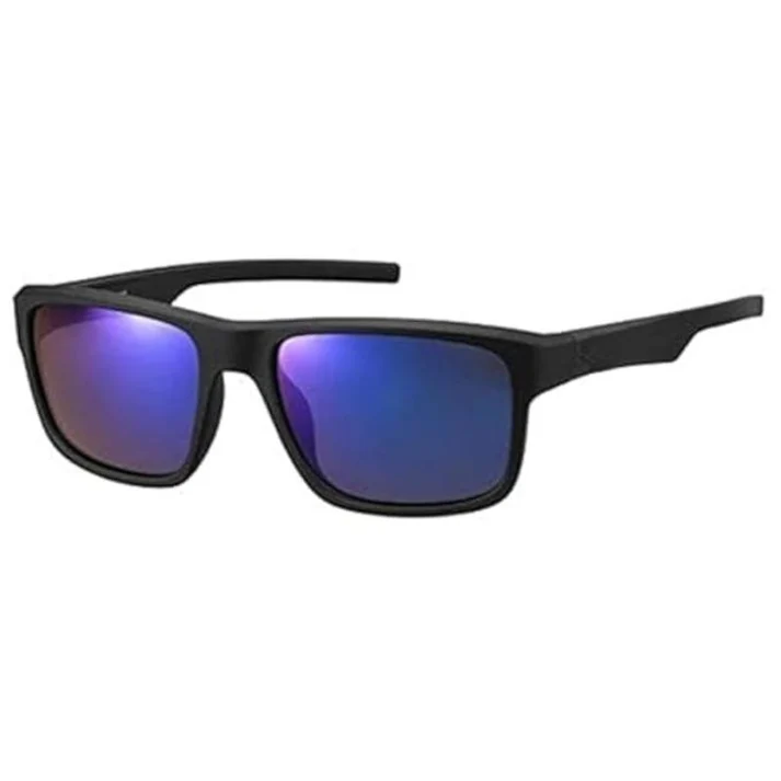 [SG125] Black Frame Blue Mirrored Lens Polarized Sunglasses (M)
