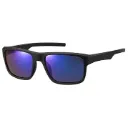 Black Frame Blue Mirrored Lens Polarized Sunglasses