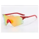 Cricket Sunglasses Cycling Sunglasses Red Frame Gold Mirror Lens