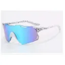 Cricket Sunglasses Cycling Sunglasses White Frame Blue Mirror Lens