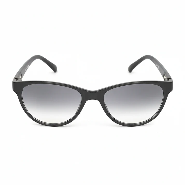 Glamorous Cat Eye Sunglasses | Lightweight TR90 Black Frame | Light Grey Gradient |