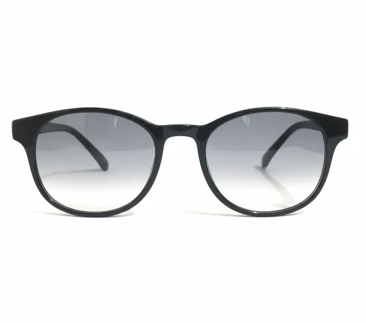 [SG61] Round Sunglasses | Lightweight TR90 Frame with CR-39 Optical Lenses | Grey Gradient | (M)