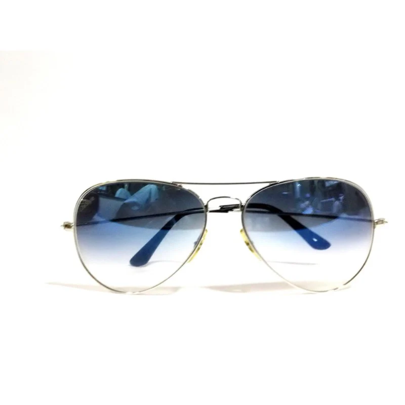 [SG53] Classic Silver Captain Pilot Sunglasses with Blue Mirror Lens – UV400 Protection (M)