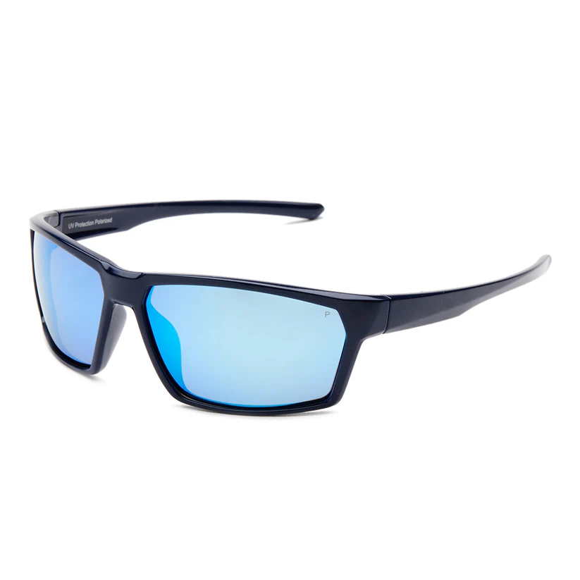 [SG9] Blue Mirror Polarized Sports Driving Sunglasses (M)
