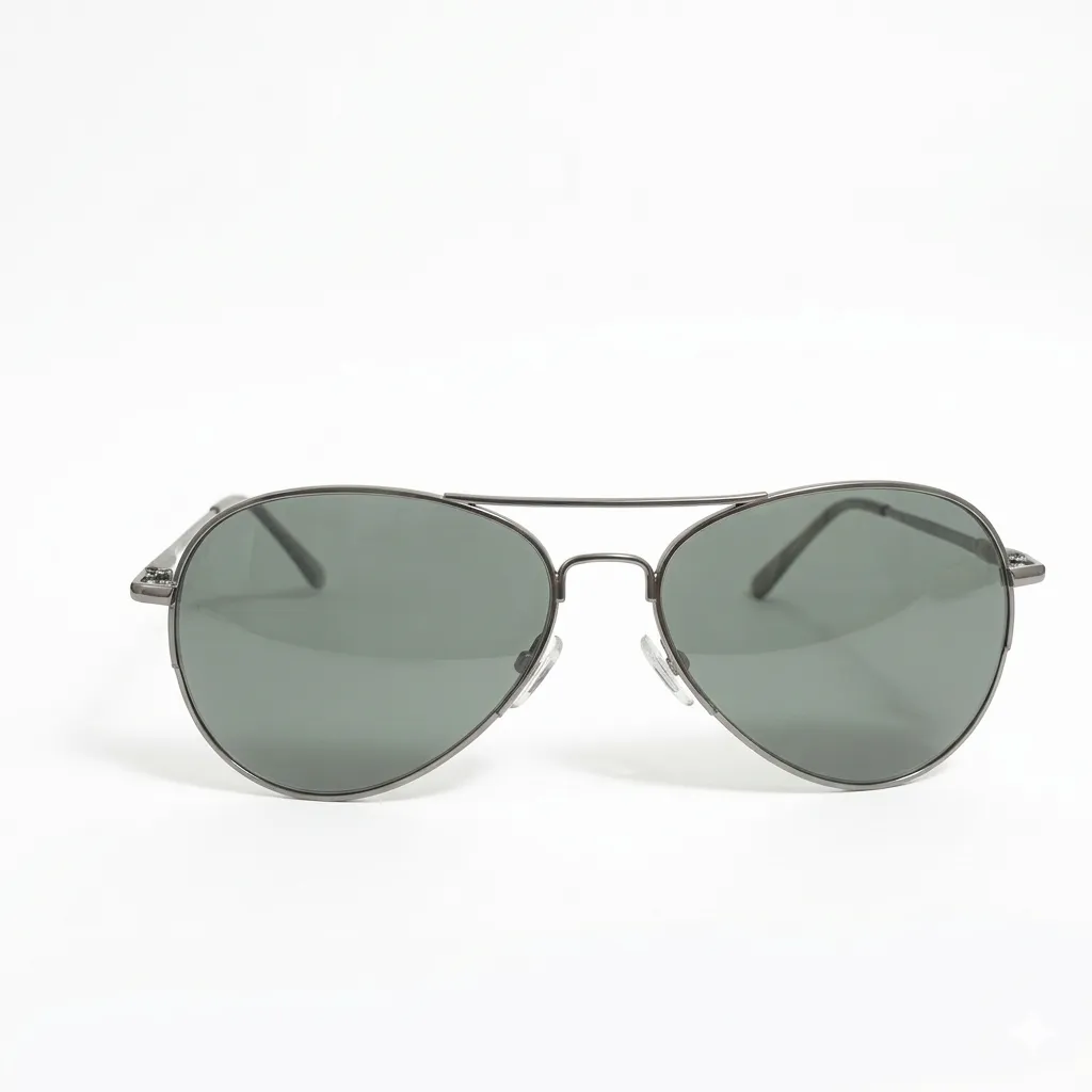 [SG37] Black Pilot-Style Sunglasses with Polycarbonate UV400 Lenses (M)