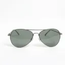 Black Pilot-Style Sunglasses with Polycarbonate UV400 Lenses