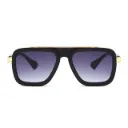 Retro Square Pilot Gold Black Unisex Sunglasses for Men Women