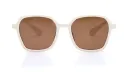 Retro Oversized White Frame Polarized Sunglasses with Brown Lenses