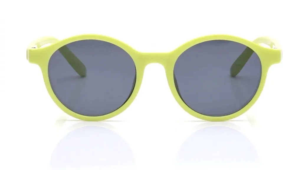 Neon Lime Round Matte Sunglasses