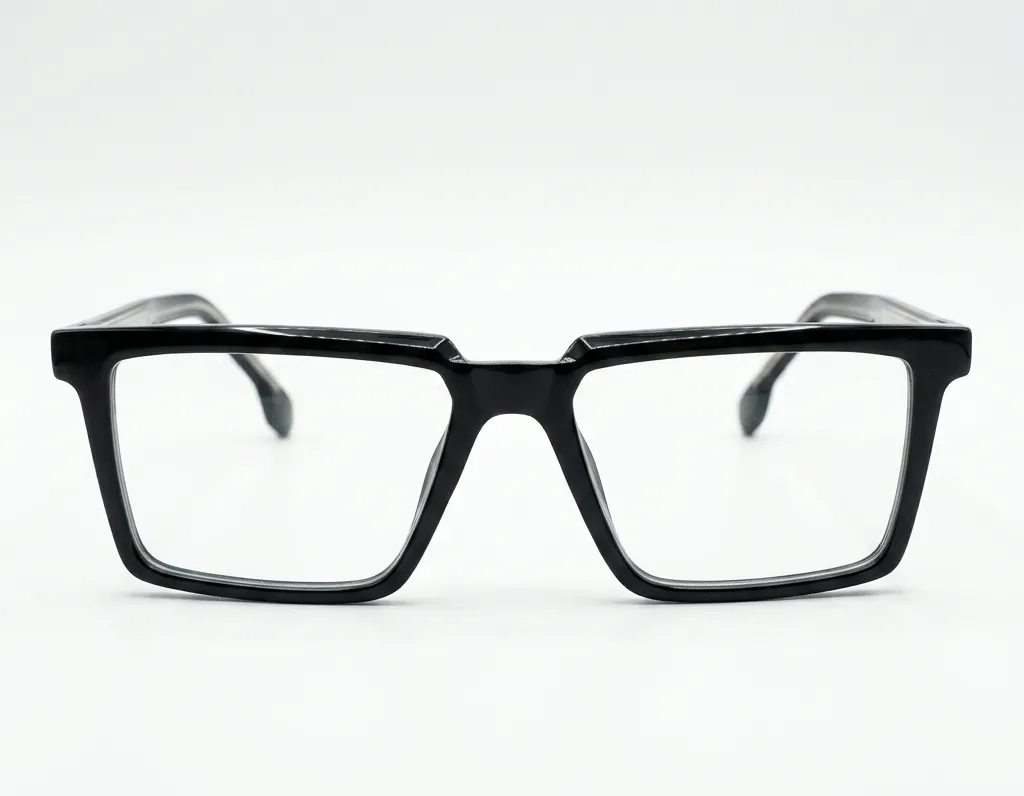 Black Bold Square Eyeglasses - Trendy Retro Frame