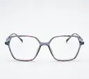 Hexagonal Eyeglasses with Blue-Purple Gradient Frames