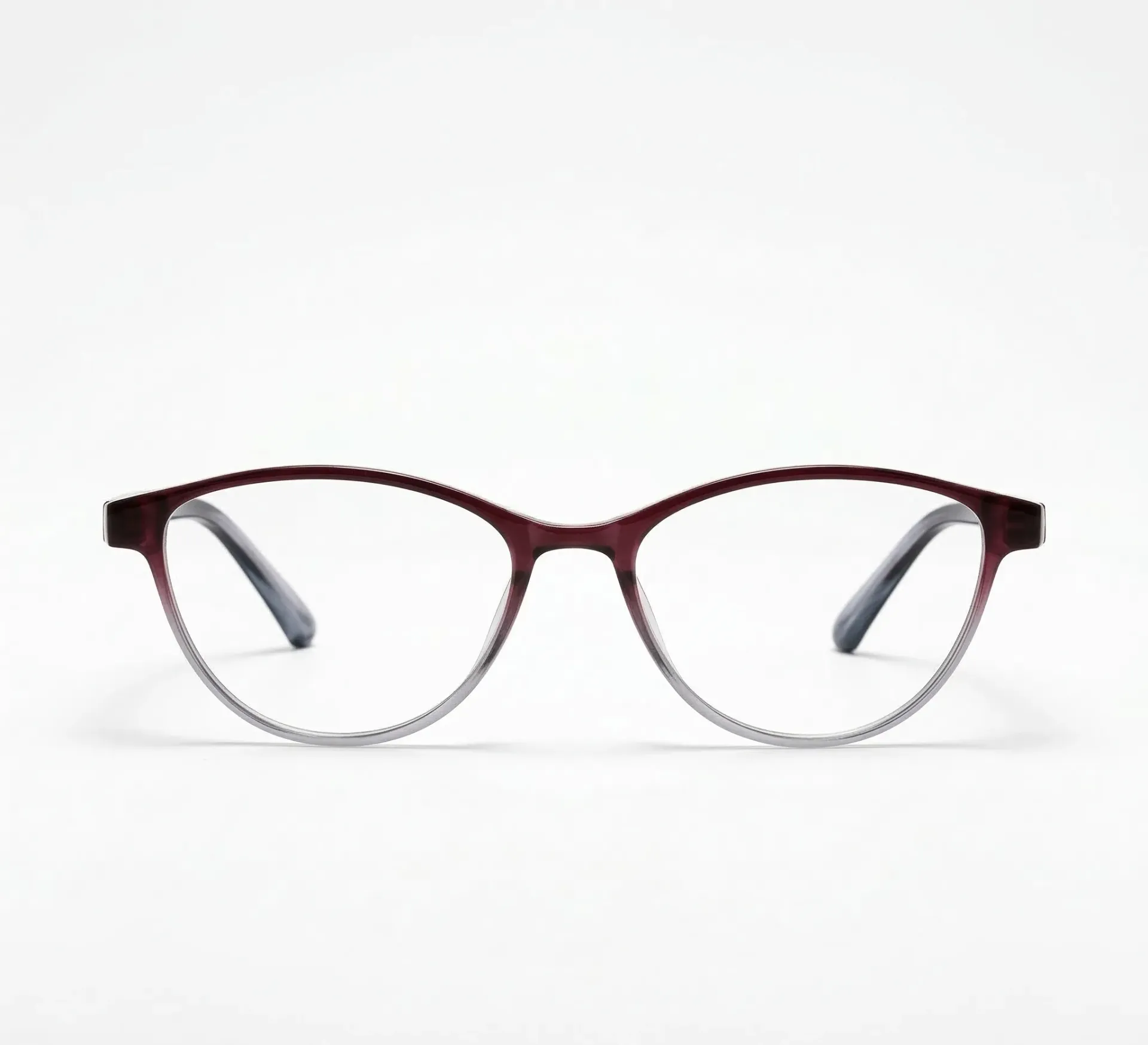 [F29] Slim Cat-Eye Gradient Frame in Mulberry-to-Mist