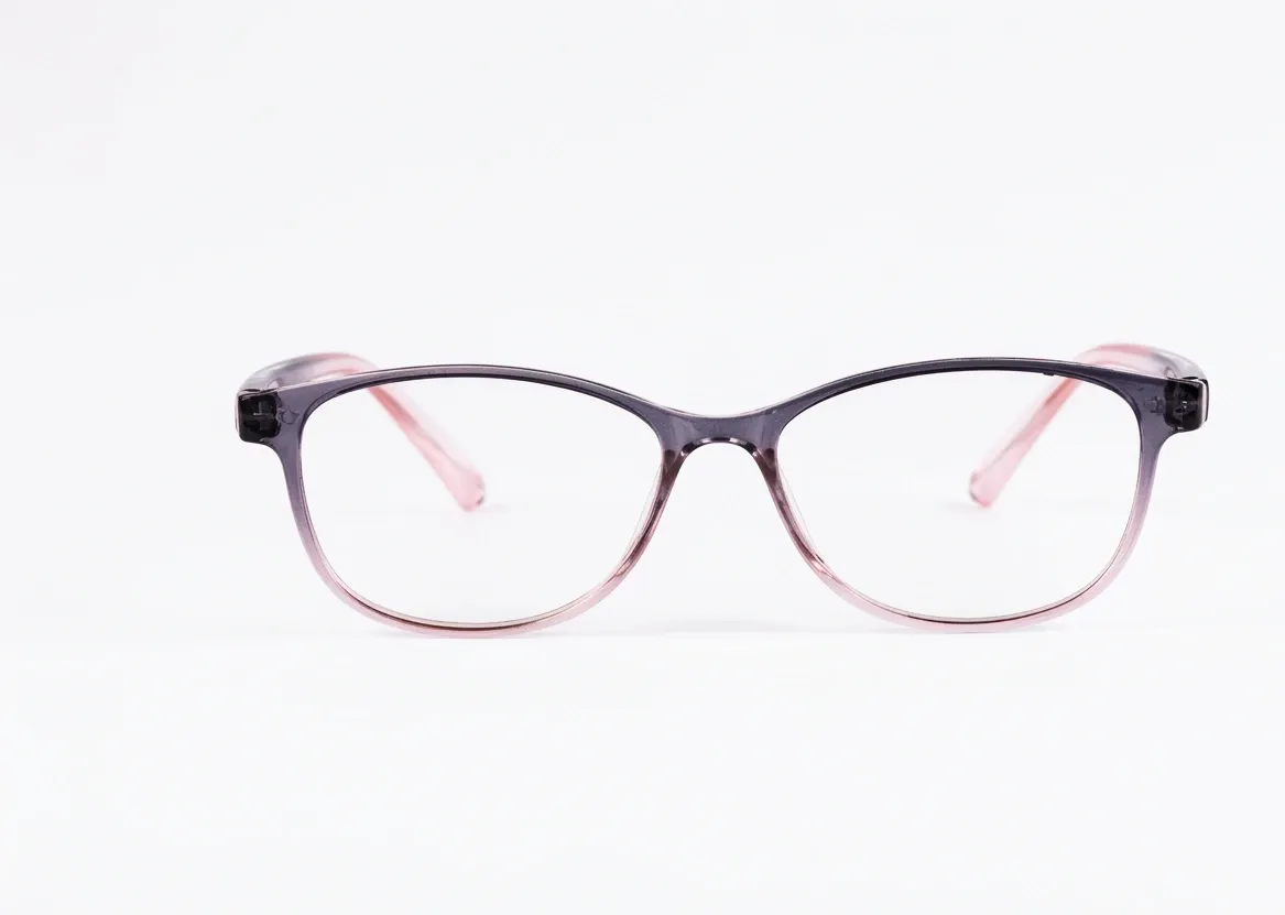[F35] Slim Cat-Eye Gradient Frame in Slate-to-Rose