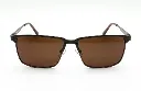 Classic Rectangular Metal Sunglasses with Polarized Lenses - Brown