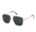 Black Aviator Sunglasses with Gold Accent for Men and Women