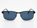 Classic Rectangular Polarized Sunglasses – Lightweight Black Metal Frame with Blue-Grey Lenses