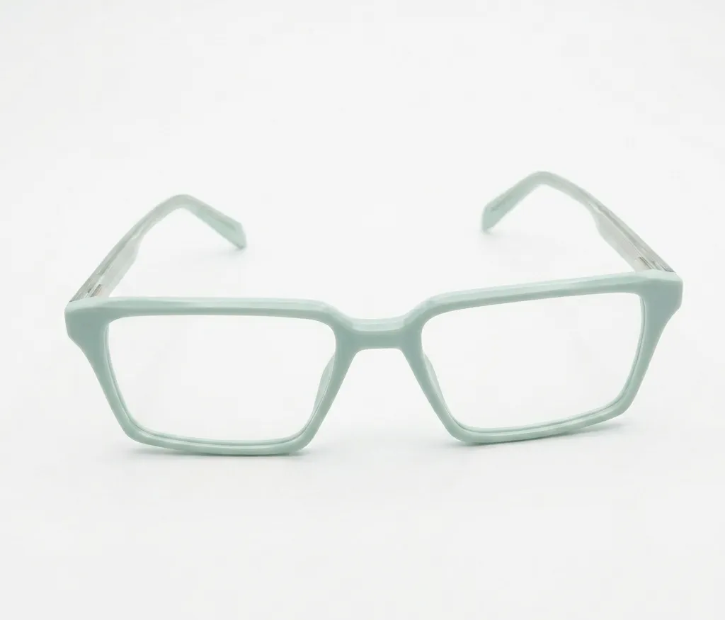 Light Teal Bold Square Glasses Frames
