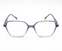 Purple Hexagonal Eyeglasses Frame with Clear Bottom Fade
