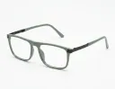 Matte Sage Green Square Eyeglasses: Modern Two-Tone Frames with Black Temples