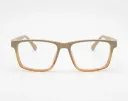 Modern Square Eyeglasses Frames - Beige and Orange Gradient Full-Rim Glasses