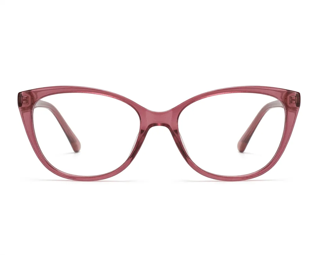 Elegant Cat-Eye Transparent Rose Pink Frames