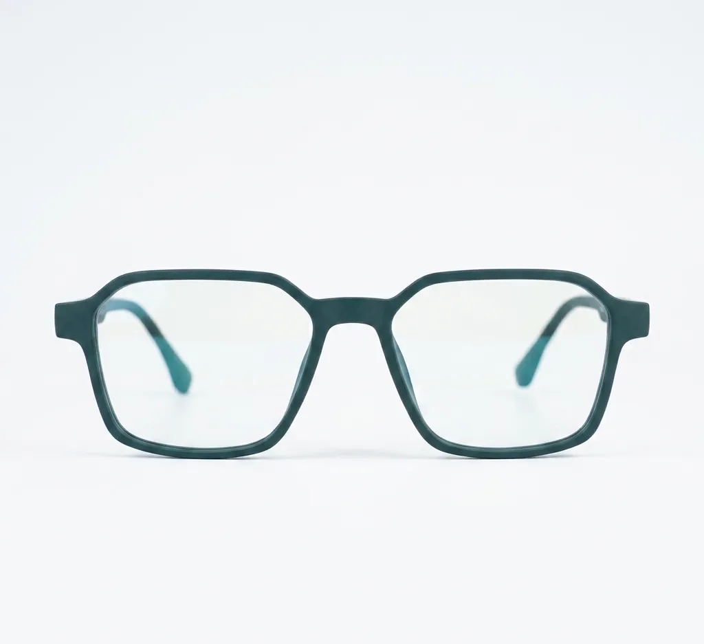 Modern Teal Hexagonal Spectacles Frame