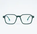 Modern Teal Hexagonal Spectacles Frame