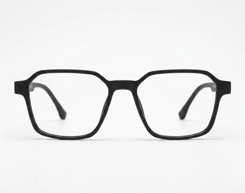 Modern Black Geometric Hexagonal Spectacles Frames