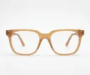 Matte Tan Geometric Square Glasses | Stylish, Full-Rim Eyewear