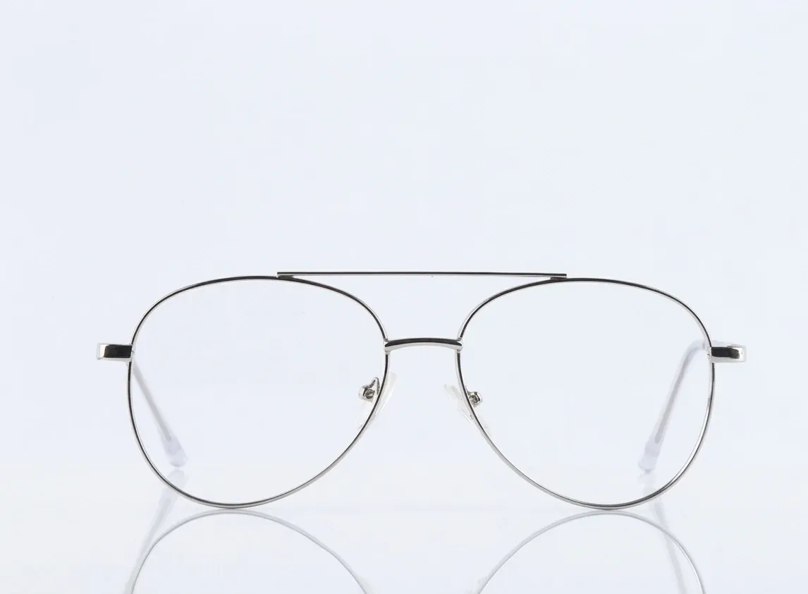 [F6] Sleek Aviator Frame - Polished Silver