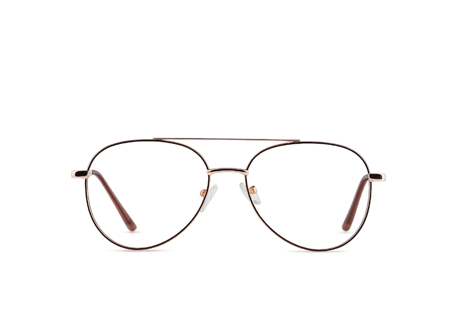[F7] Rose Luxe – Rose Gold Aviator Metal Frame