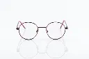 Retro Round Metal Frame - Burgundy Red
