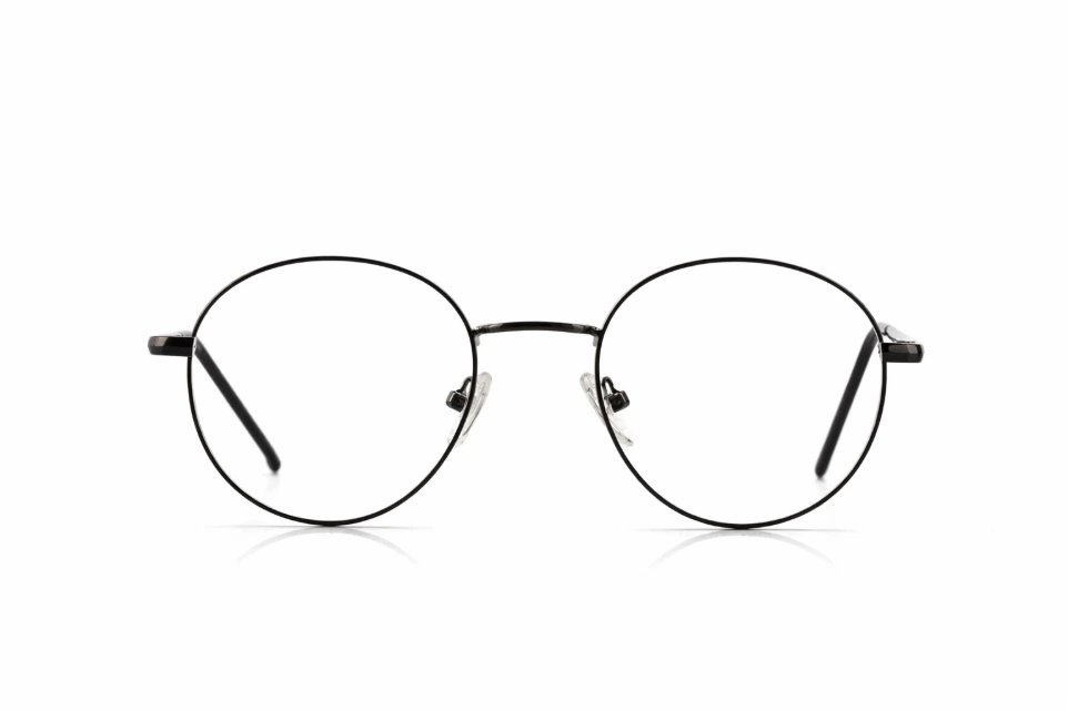 [F10] Retro Round Metal Frame - Gunmetal Grey