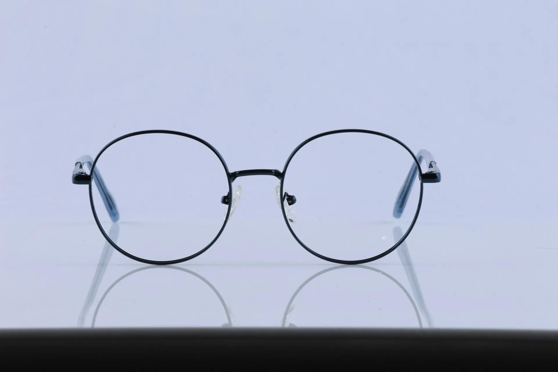 Retro Round Metal Frame - Deep Navy Blue