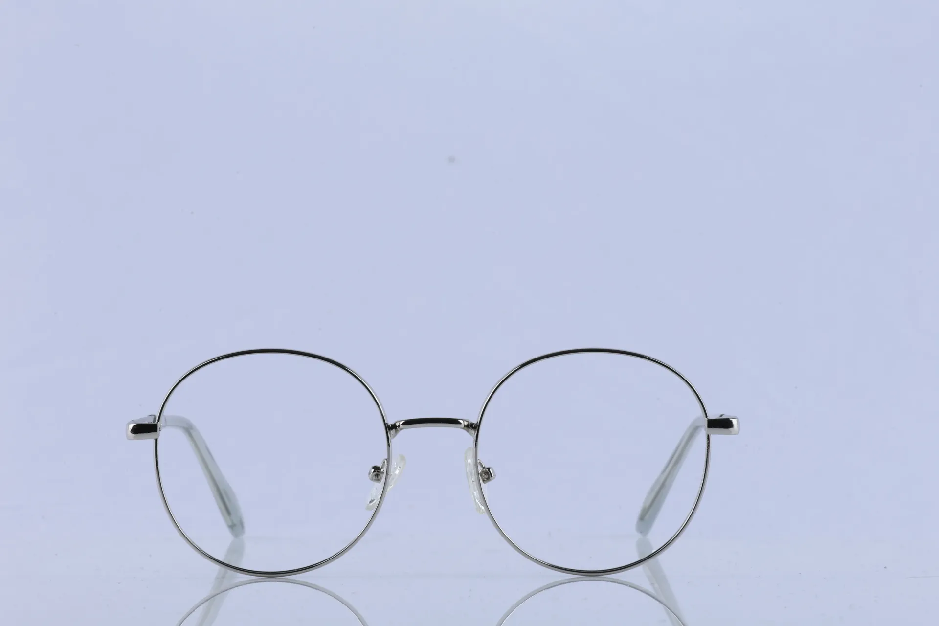 Retro Round Metal Frame Polished Silver