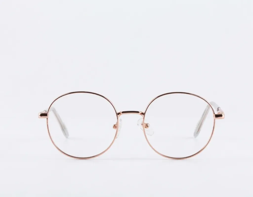 Retro Round Metal Frame Polished Rose Gold