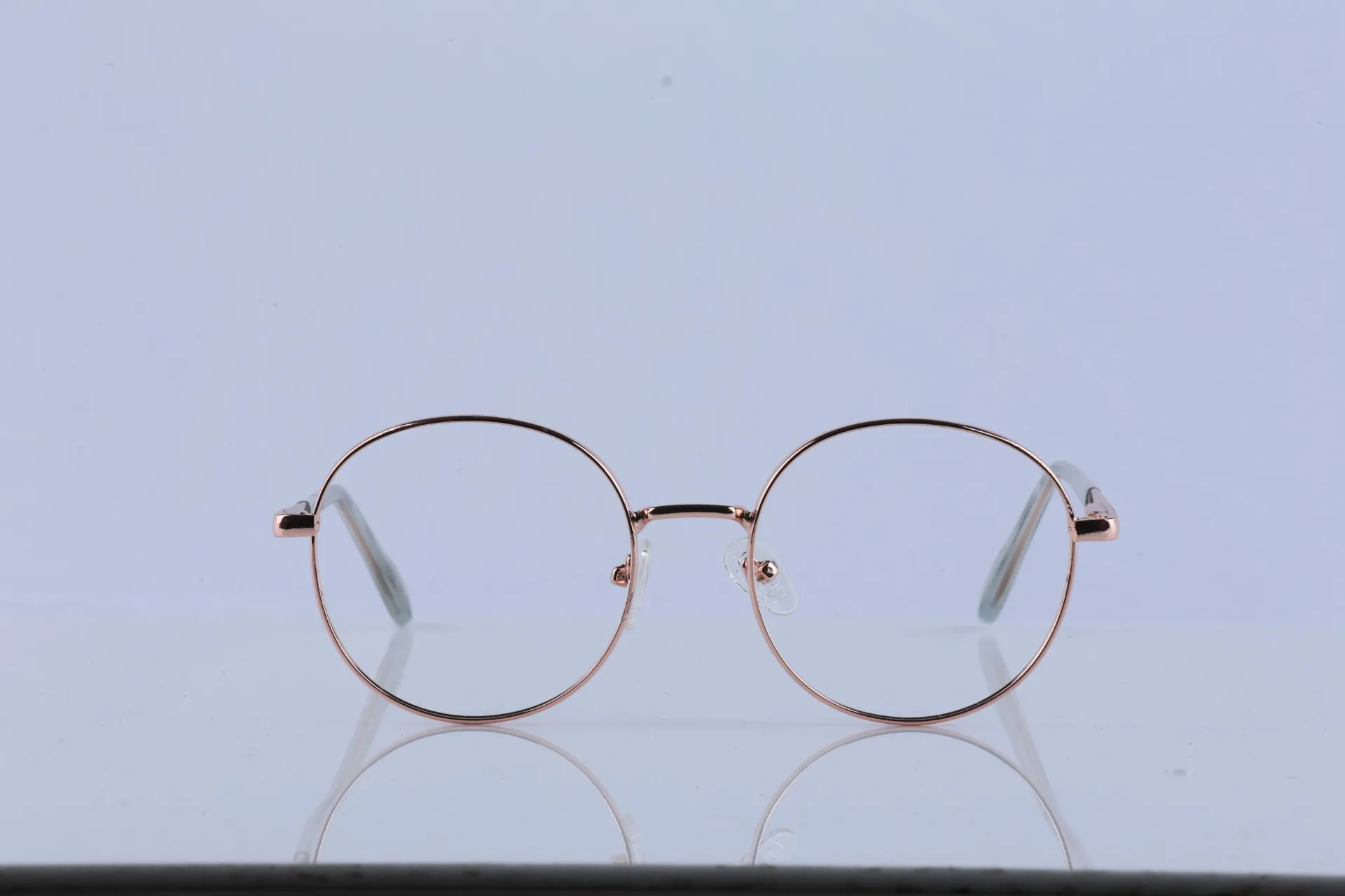 Retro Round Metal Frame Polished Rose Gold
