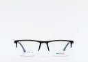 Semi-Rimless Rectangle Frame Matte Black & Crimson Red