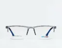 Semi-Rimless Athletic Rectangle Frame Crystal Grey & Slate