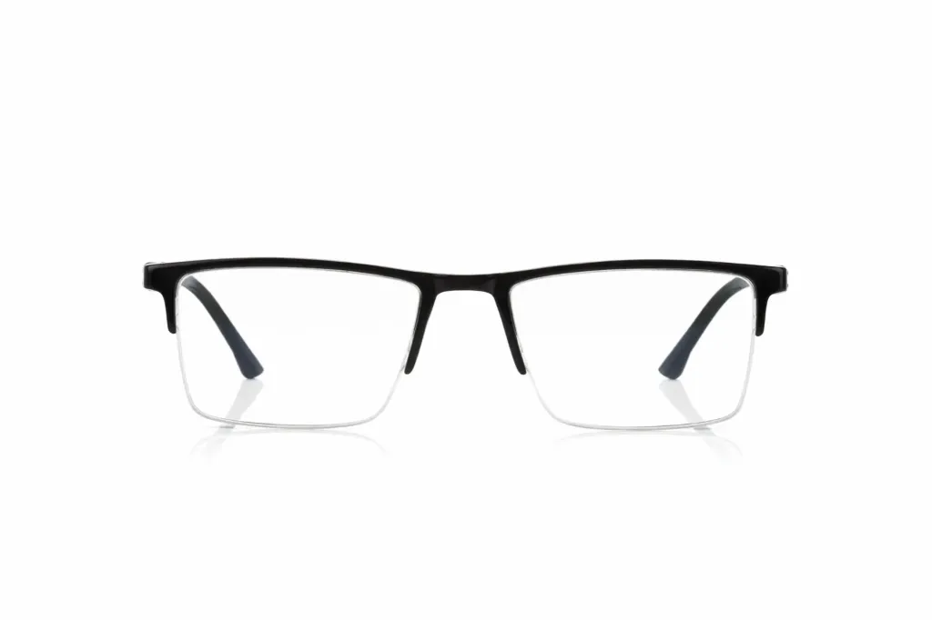 [F20] Semi-Rimless Athletic Rectangle Frame Onyx Black