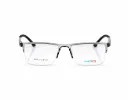 Semi-Rimless Athletic Rectangle Frame-Crystal Clear & Slate
