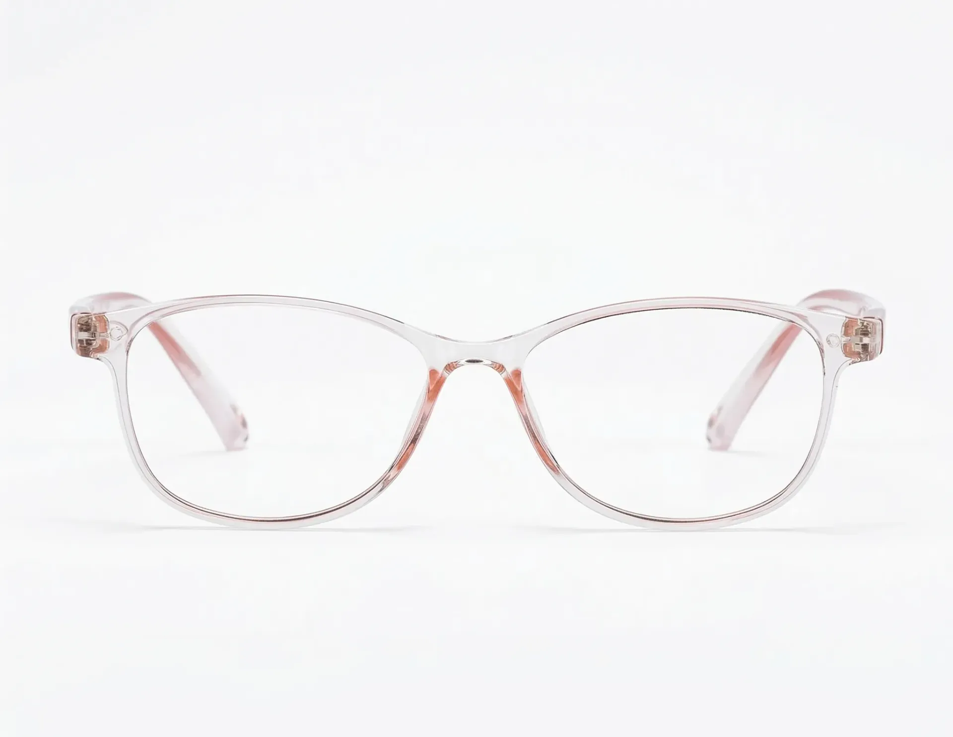 Slim Cat-Eye Frames in Translucent Blush Pink