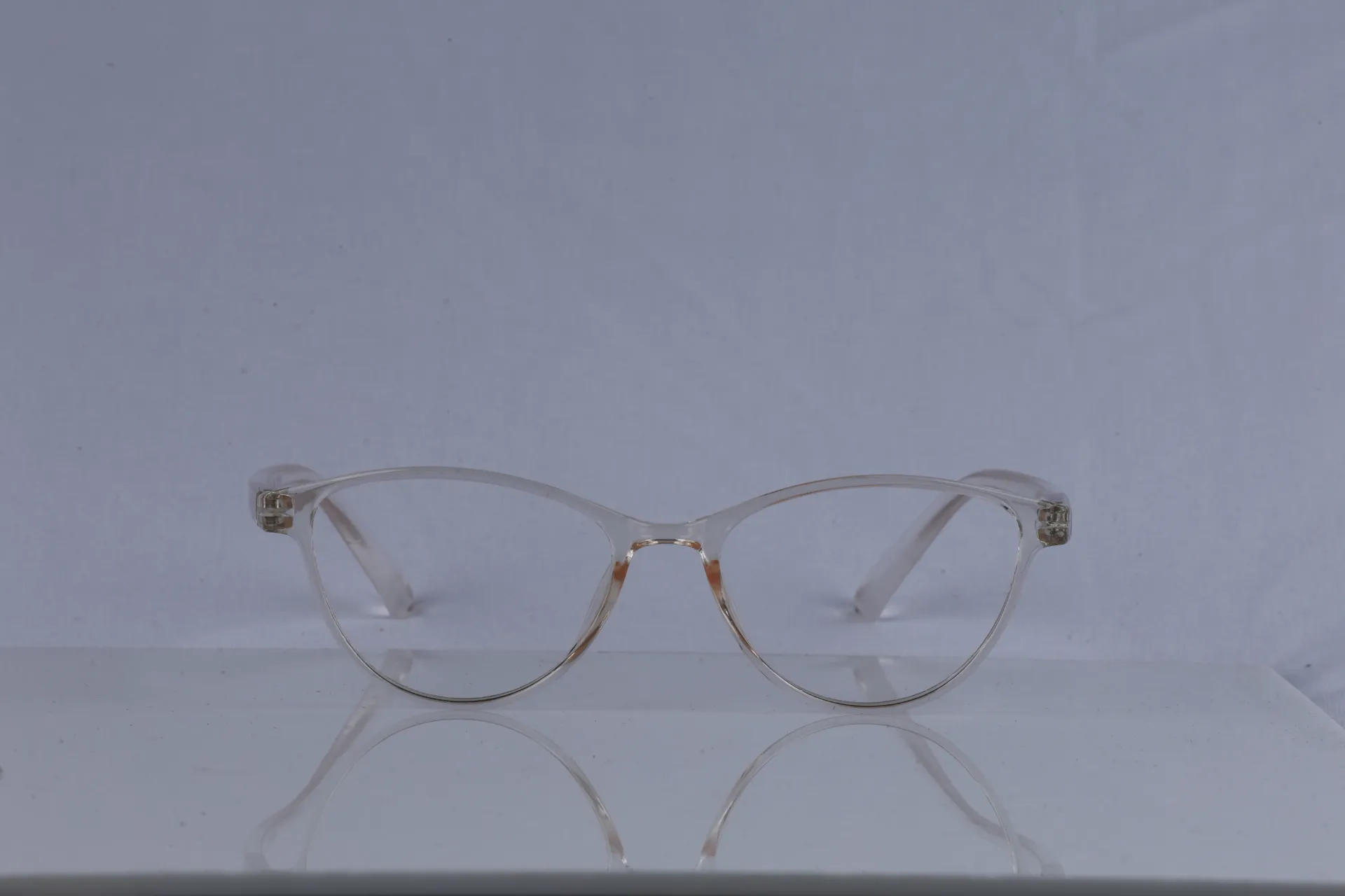 Slim Cat-Eye Frame Crystal Honey