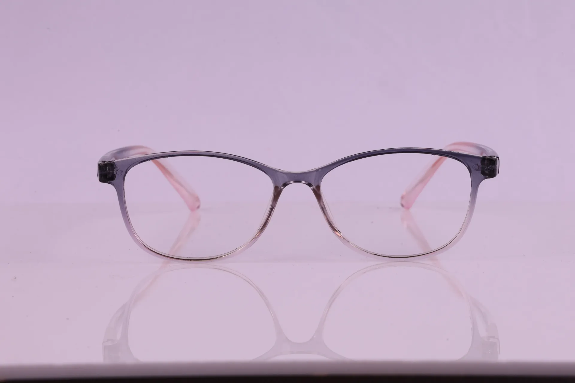 Slim Cat-Eye Gradient Frame in Slate-to-Rose
